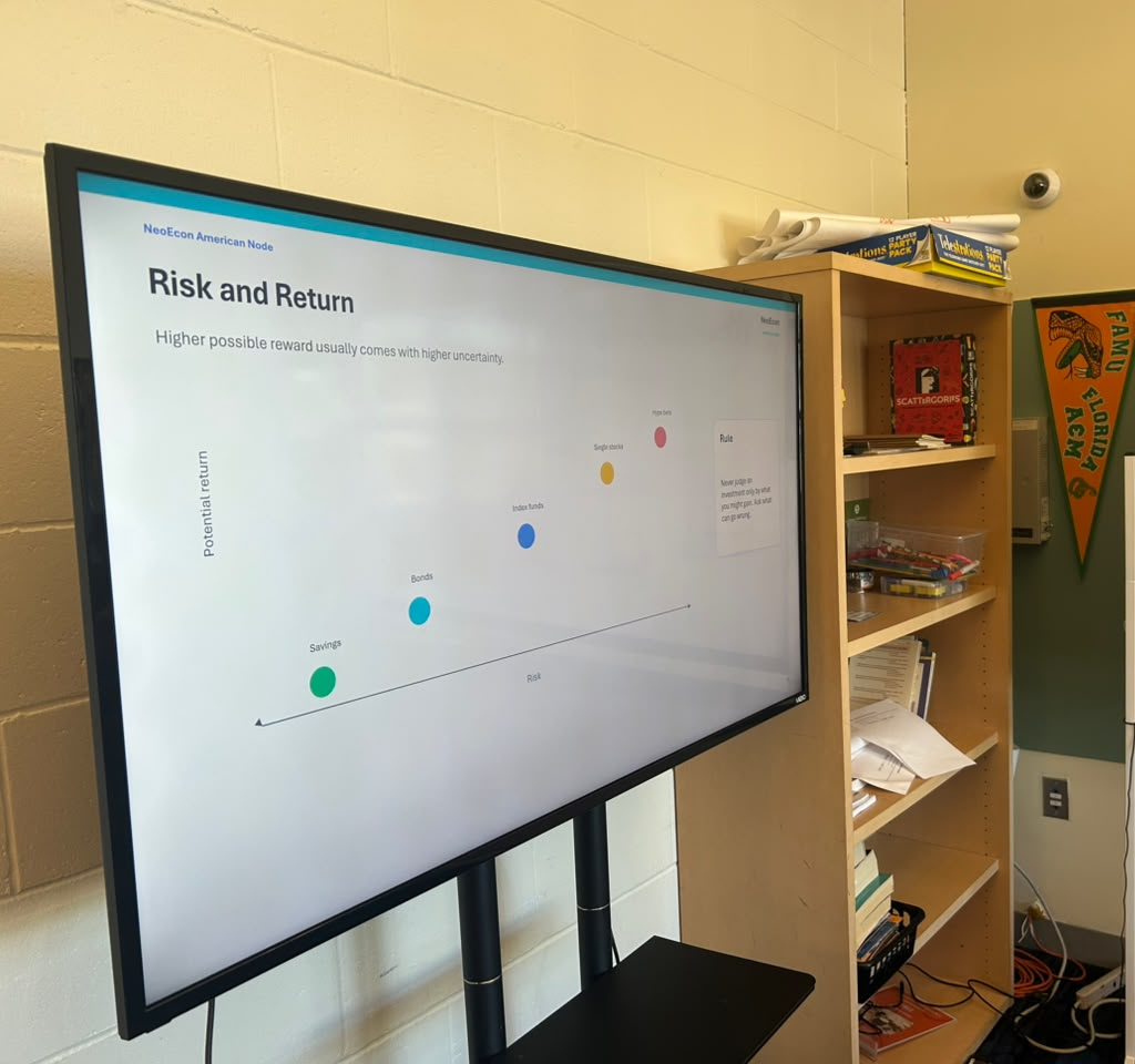 NeoEcon Risk and Return Presentation Screen